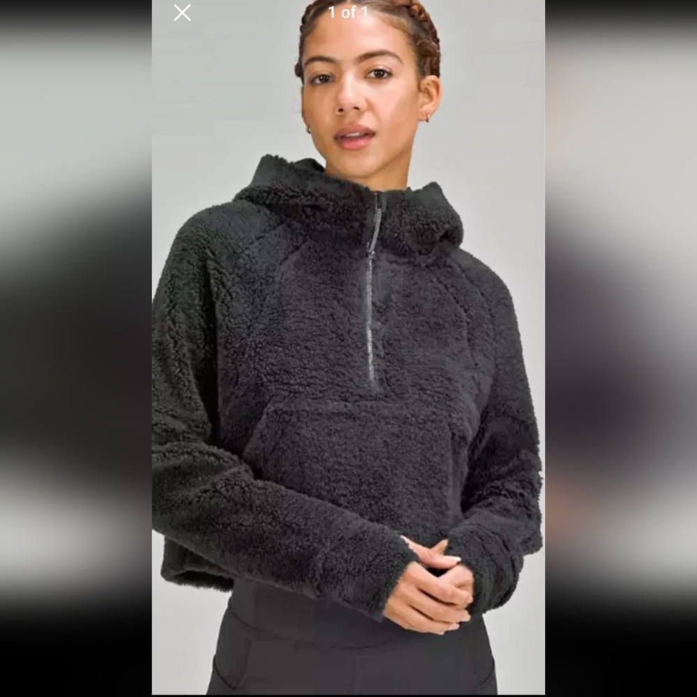 Lululemon Scuba Oversized Half-Zip Fleece Hoodie Black